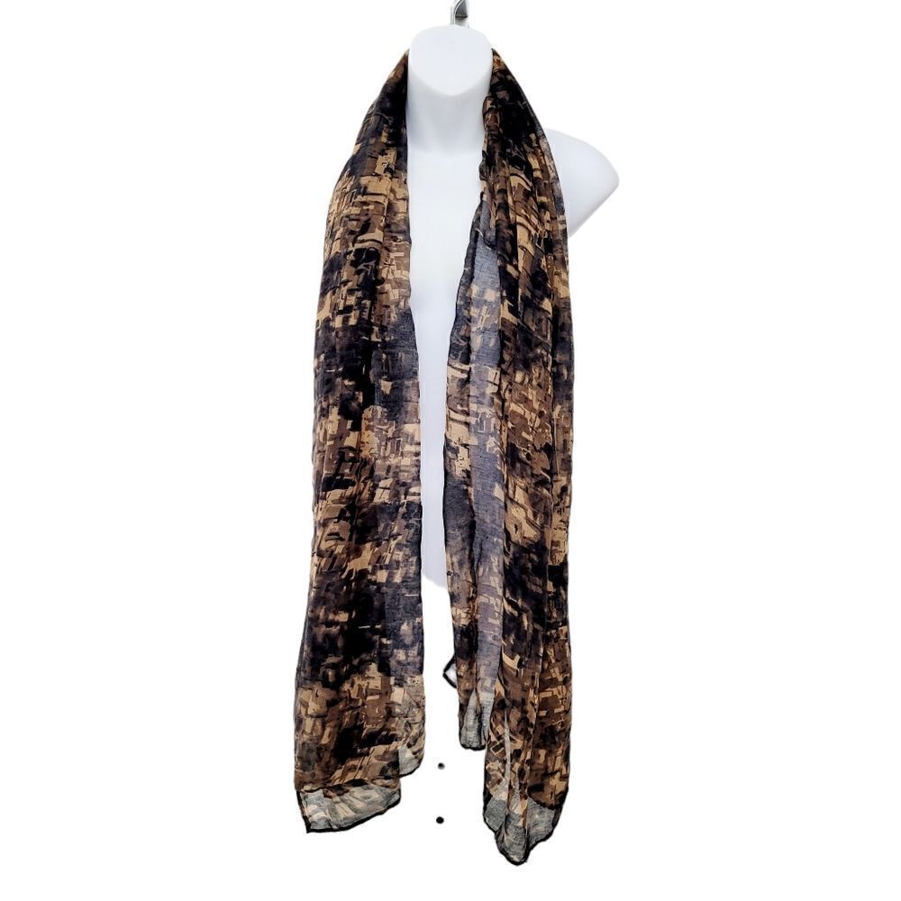 2/$20 Y2K Rectangular Black Pattern Scarf - Picture 3 of 6